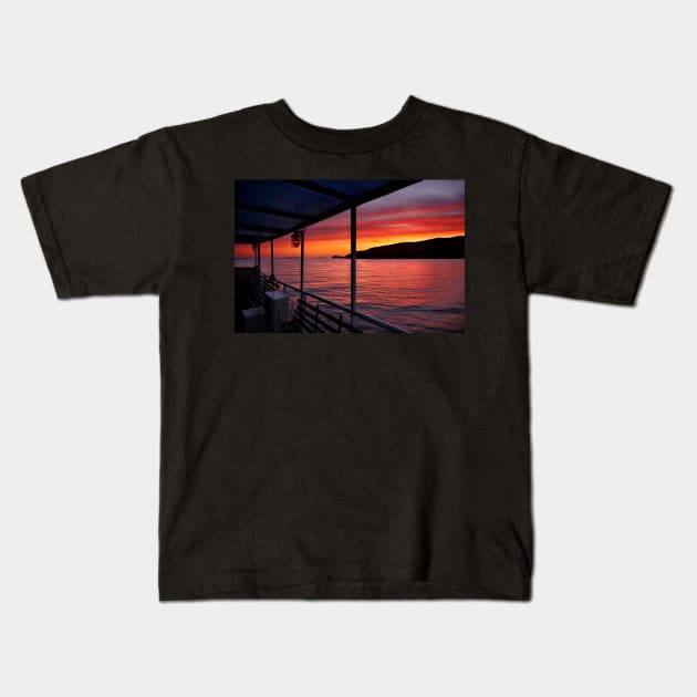 Sunrise on board of F/B "Aiolis" Kids T-Shirt by Cretense72